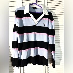 Prada White and Black Polo Shirt